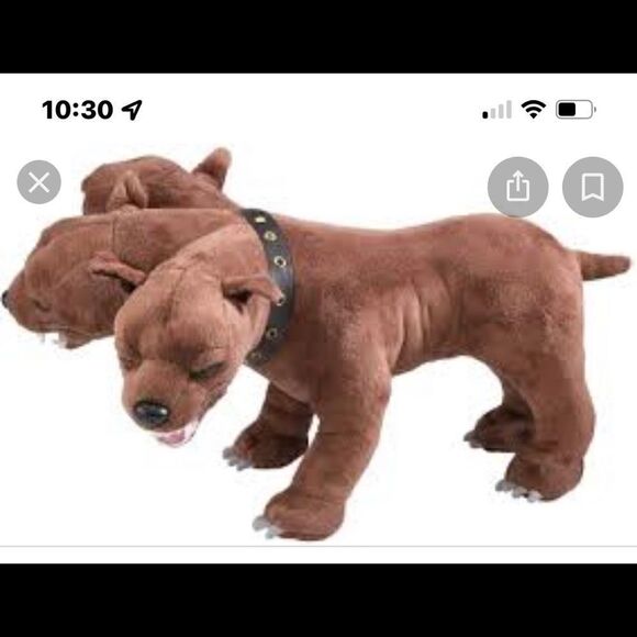 Harry Potter collectible Fluffy 3 headed Cerberus plush figure - Picture 4 of 12